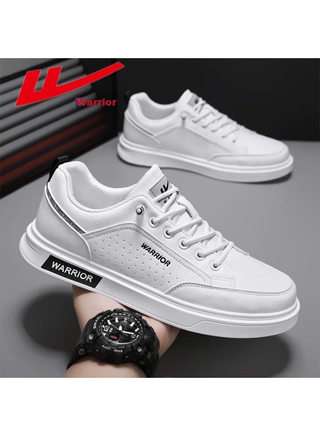 Pull Back Huili Men's Shoes, Classic Sneakers, New Versatile Casual Shoes, Soft-soled Business Leather Shoes For Men, White, Size 40 - Image 4