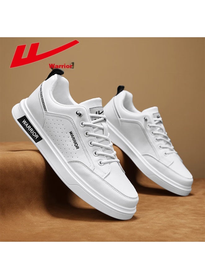 Pull Back Huili Men's Shoes, Classic Sneakers, New Versatile Casual Shoes, Soft-soled Business Leather Shoes For Men, White, Size 40 - Image 3