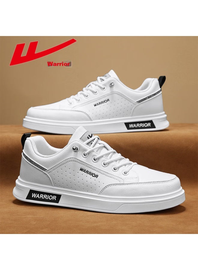 Pull Back Huili Men's Shoes, Classic Sneakers, New Versatile Casual Shoes, Soft-soled Business Leather Shoes For Men, White, Size 40 - Image 2