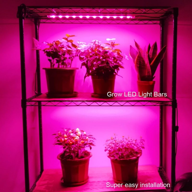 Litever طقم شريط إضاءة للنباتات 36 واط مع مؤقت، 4 قطع شريط LED بطول 16 بوصة مع كابلات تمديد، ملحقات تركيب للبيت الزجاجي، رف النمو. مثالي للنمو الداخلي - (طقم 4 شرائط) - Image 2