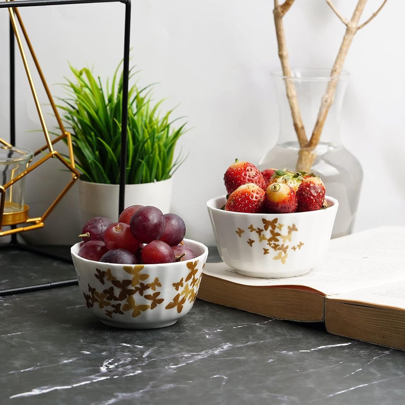 Dandy lines England by DATA Crown Dessert Bowls with Gold Butterfly 75010 Pack of 6 - Image 4