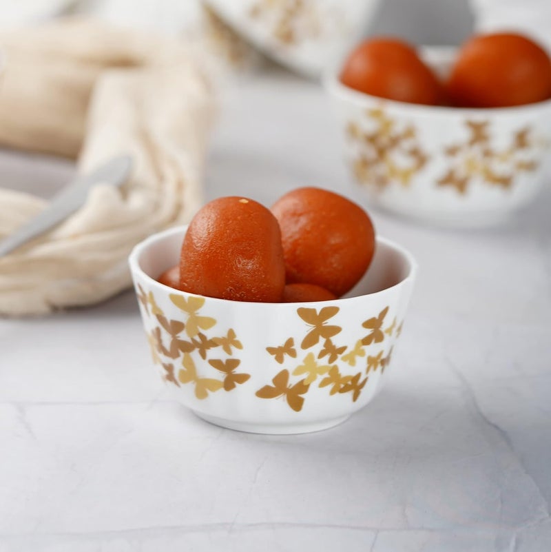 Dandy lines England by DATA Crown Dessert Bowls with Gold Butterfly 75010 Pack of 6 - Image 2