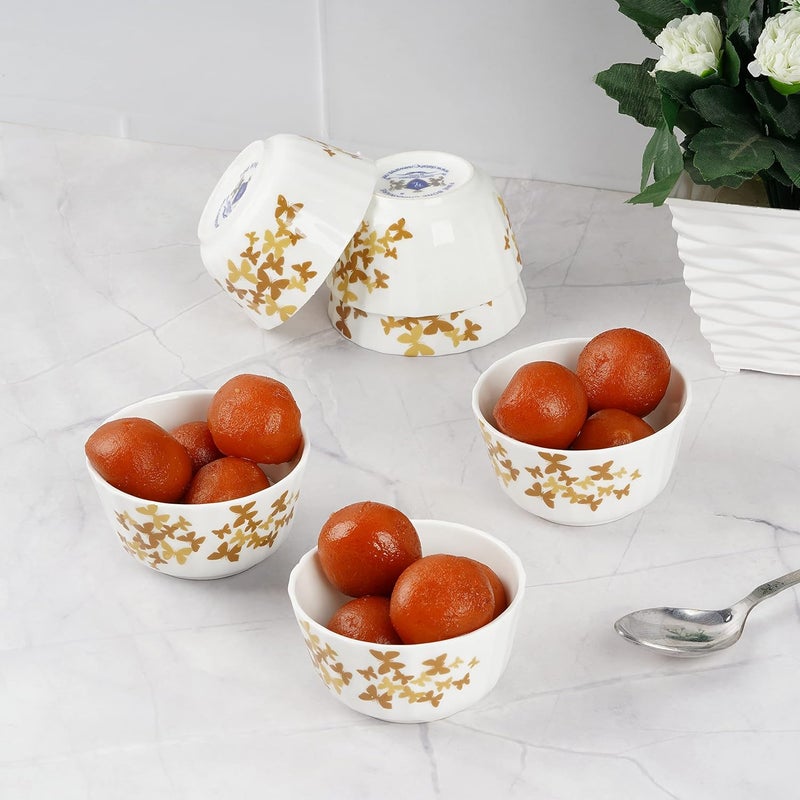 Dandy lines England by DATA Crown Dessert Bowls with Gold Butterfly 75010 Pack of 6 - Image 3