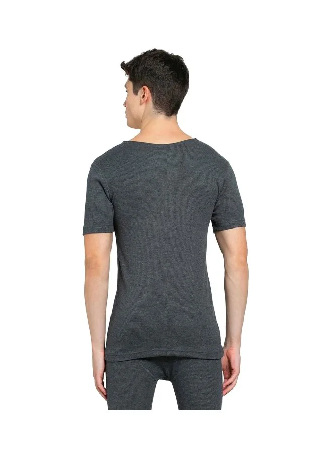 جوكي Jockey 2400 Men Super Combed Cotton Rich Half Sleeved Thermal Undershirt with Stay Warm and Stay Fresh Technology