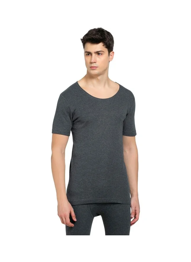 جوكي Jockey 2400 Men Super Combed Cotton Rich Half Sleeved Thermal Undershirt with Stay Warm and Stay Fresh Technology