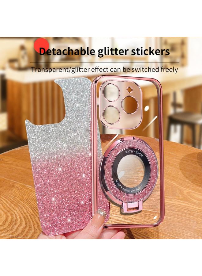 S-TOP Case For Infinix Smart 8 / Smart 8 HD Plated Gradient Glitter Round Holder TPU Phone Case - Image 4