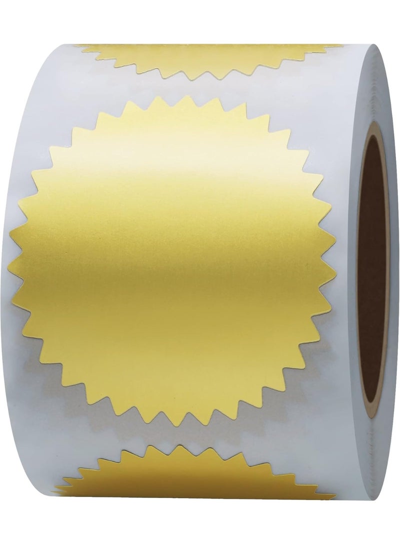 Hybsk 300pcs Notary Seals 2 inch Embossing Stickers Gold Metallic Certificate Sealing Labels with Serrated Edge for Awards Legal (Gold) - Image 1