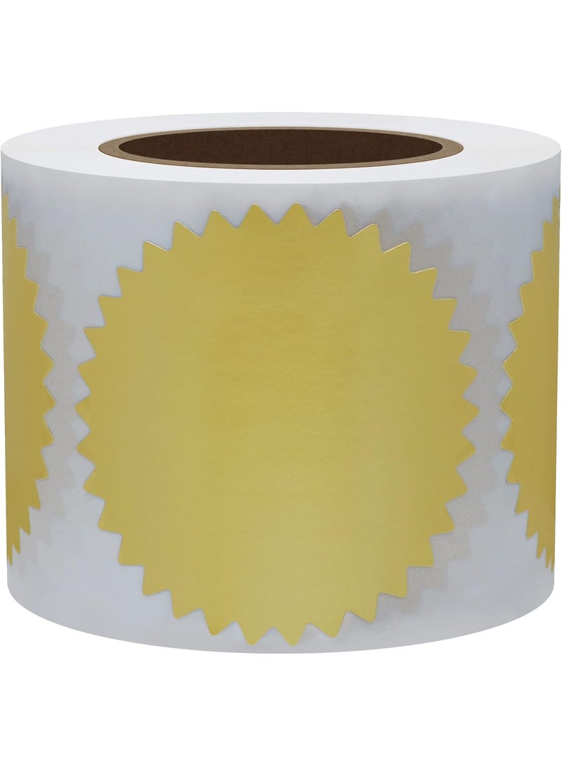 Hybsk 300pcs Notary Seals 2 inch Embossing Stickers Gold Metallic Certificate Sealing Labels with Serrated Edge for Awards Legal (Gold) - Image 2