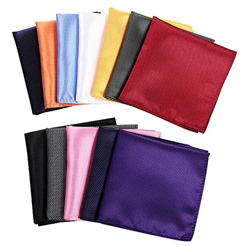 Jeatonge 28 Pack Pocket Squares for Men Men's Handkerchief Mens Pocket Squares Set Assorted Colors with a Holder - Image 4