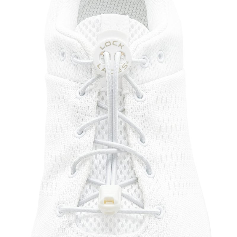 Lock Laces - Elastic No Tie Shoelaces, One Size Fits All, for Kids and Adults, Elastic No Tie Shoe Laces (Special Edition) (Solid White) - Image 2