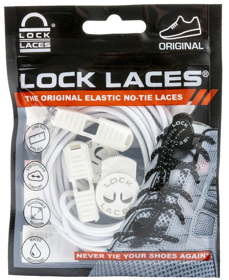 Lock Laces - Elastic No Tie Shoelaces, One Size Fits All, for Kids and Adults, Elastic No Tie Shoe Laces (Special Edition) (Solid White) - Image 3