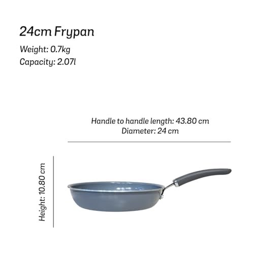 Meyer Anzen Healthy Ceramic Coated Aluminium Frypan | Frying pan Induction Base | Ceramic Pan | Omlette Pan | Ceramic Coated Frying Pan | Ceramic Fry Pan for Cooking, 24cm/2.1L, Grey - Image 3