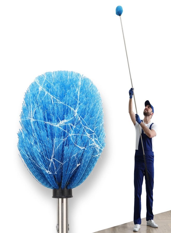 EUIJOIP Lightweight Cobweb Duster with Extension Pole – 8FT Long Reach Brush Kit, Washable Head for Ceiling Fan, Spider Webs, Dust – Cleans Up to 15FT, for Furniture, Eaves, Vents, Roof - Image 1