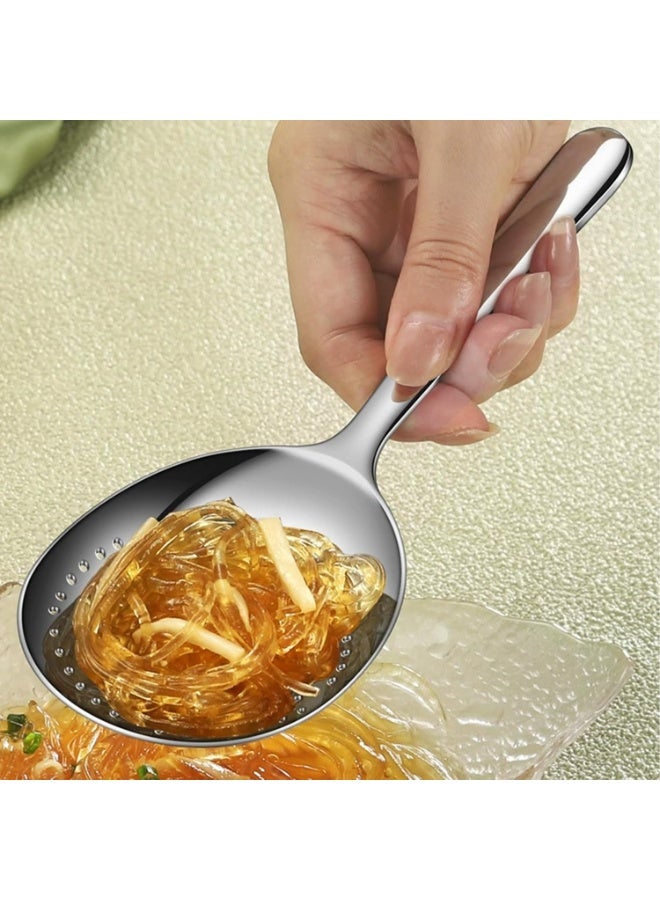2pc Stainless Steel Slotted Serving Spoon , 7.87" Large Metal Serving Spoon with Short Handle, 3.7MM Thick Slotted Utensil for Buffet, Party, Dinner, Restaurants, Kitchen - Image 4