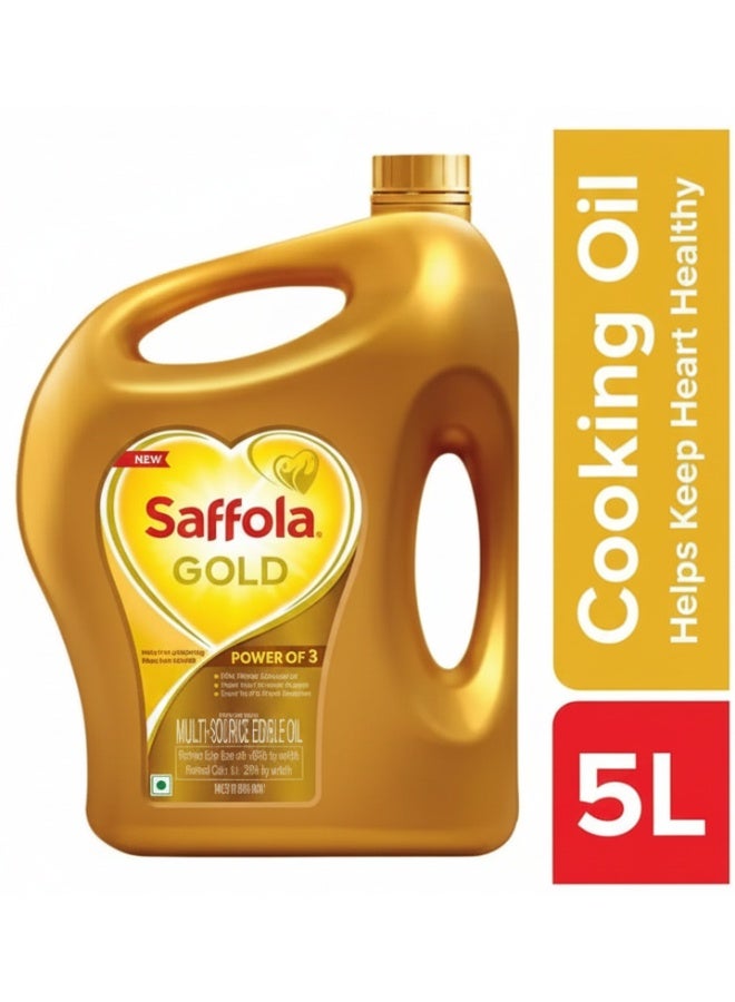 Saffola Gold Power of 3 Multi Source Edible Oil 5L - Image 3