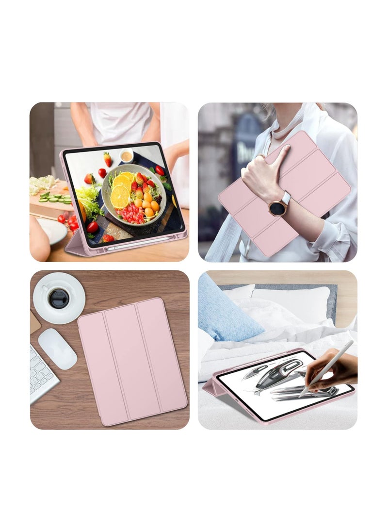 Protective Case with Pen Holder for iPad Pro 13 Inch (2024) Case 13 Inch Case with Pen Holder Tablet Cover Touch Pen Smart Case Stand Folding Case Auto Sleep Wake Up Case Pink