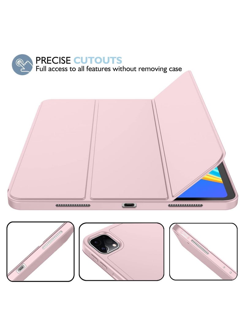Protective Case with Pen Holder for iPad Pro 13 Inch (2024) Case 13 Inch Case with Pen Holder Tablet Cover Touch Pen Smart Case Stand Folding Case Auto Sleep Wake Up Case Pink