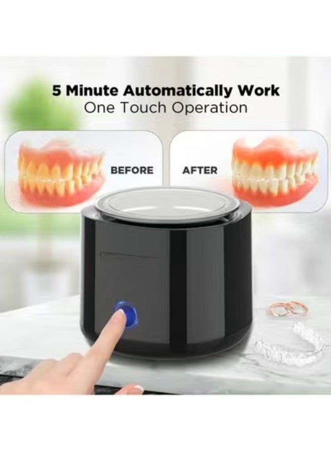 Ultrasonic Cleaner – 42kHz Denture Cleaning Machine, 180ML Portable Dental Pod for Retainers, Aligners, Braces, and Mouth Guards - Image 2