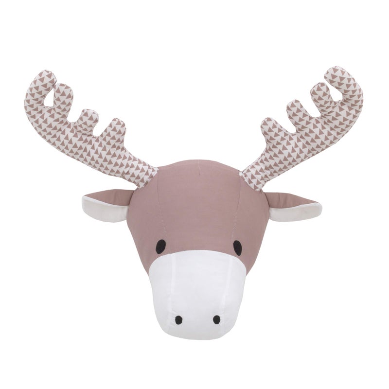 NoJo Brown and White Moose Plush Head Wall Dcor