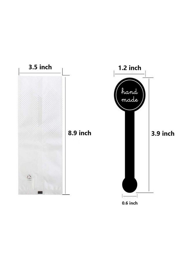 Prudance 100 Pcs Translucent Plastic Cookie Bags With 100 Pcs Hang Made Stickers For Cookies Cake Toast Bread Chocolate Candy Bakery Snack Gift Bags For Birthday Party Wedding Bakery Party - Image 3