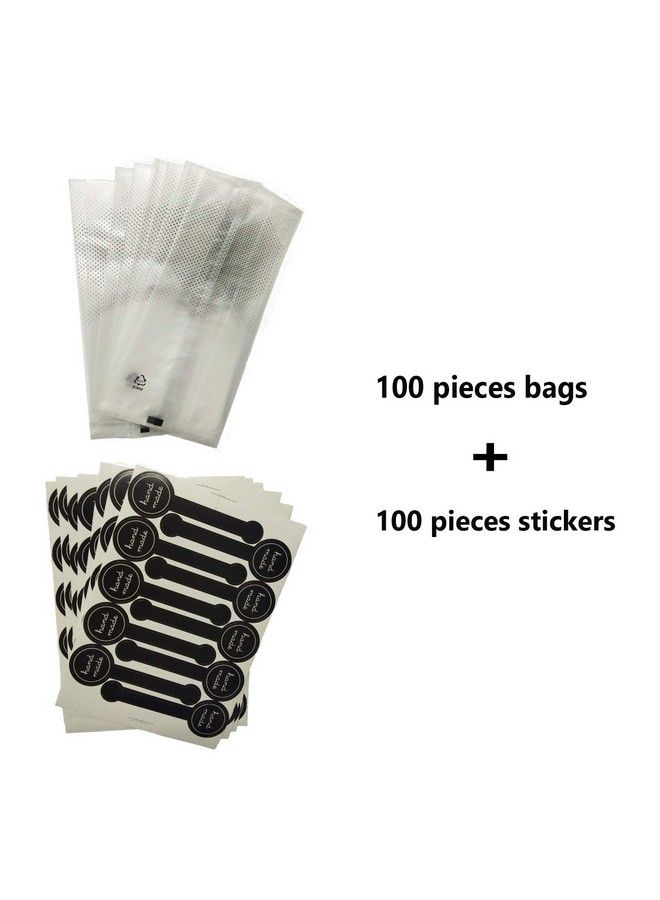 Prudance 100 Pcs Translucent Plastic Cookie Bags With 100 Pcs Hang Made Stickers For Cookies Cake Toast Bread Chocolate Candy Bakery Snack Gift Bags For Birthday Party Wedding Bakery Party - Image 4