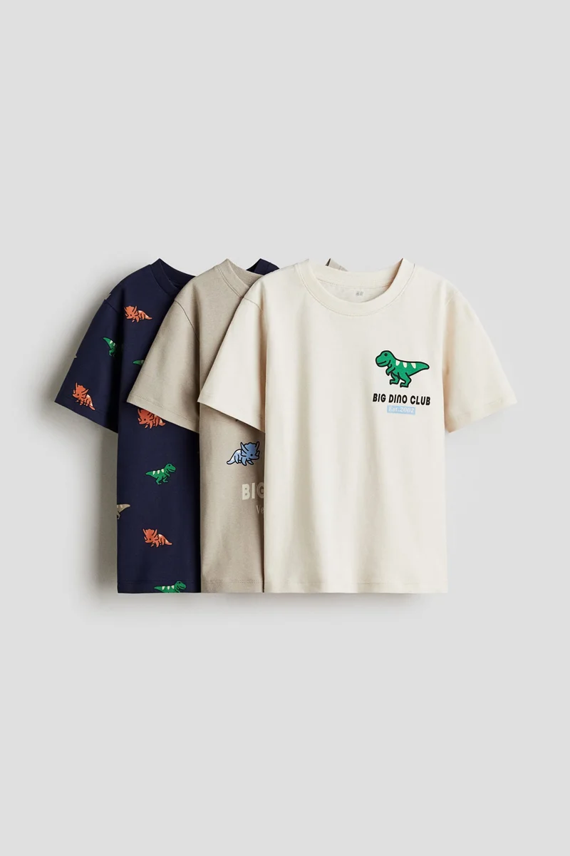 H&M 3-pack printed T-shirts