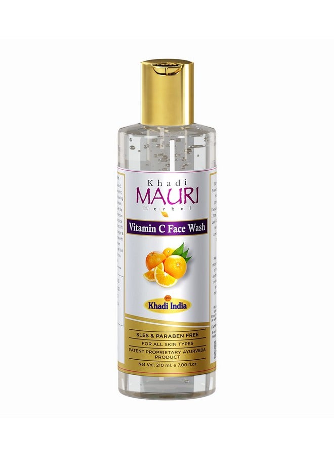 Khadi Mauri Herbal Vitamin C Face Wash With Powerful Cleanser, Brightens Complexion, Boosts Skin Tone, 210 Ml  - Image 1