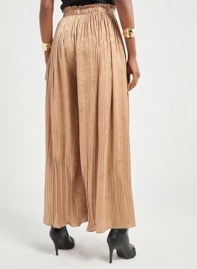 Splash FAV Textured Wide Leg Pants with Elasticated Waistband - Image 3
