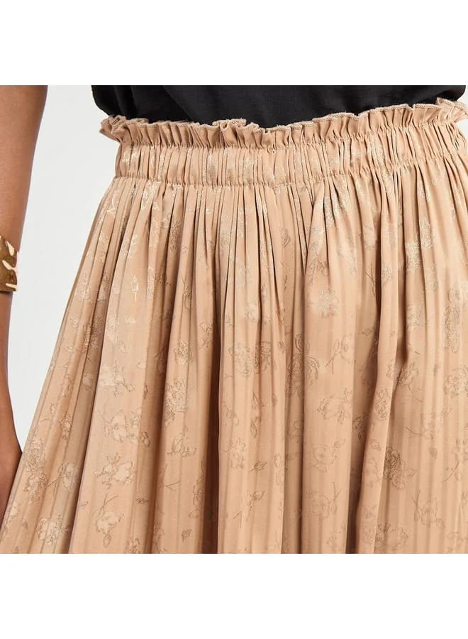 Splash FAV Textured Wide Leg Pants with Elasticated Waistband