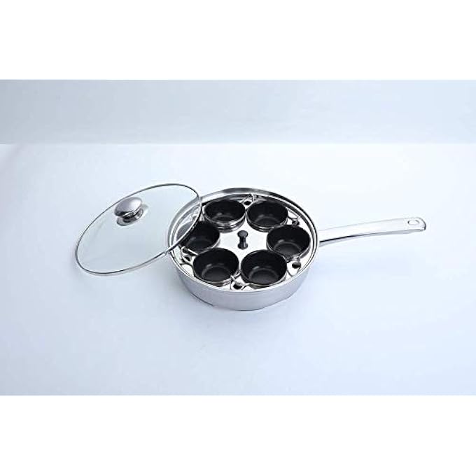 RUNZI Egg Poacher Pan  Stainless Steel Poached Egg Cooker  Perfect Poached Egg Maker  Induction Cooktop Egg Poachers Cookware Set With 6 Nonstick Large Silicone Egg Poacher Cups - Image 5