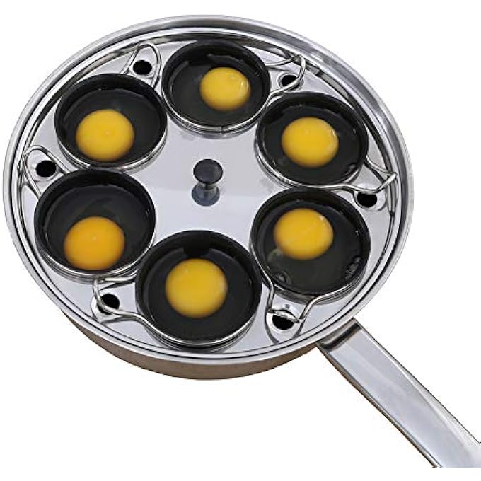 RUNZI Egg Poacher Pan  Stainless Steel Poached Egg Cooker  Perfect Poached Egg Maker  Induction Cooktop Egg Poachers Cookware Set With 6 Nonstick Large Silicone Egg Poacher Cups - Image 1
