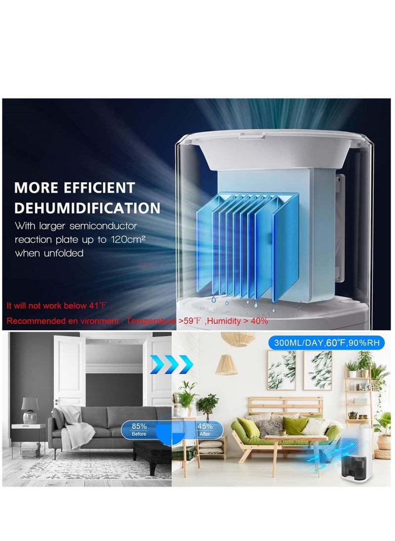 Arabest Dehumidifier Portable Electric Dehumidifier Small Quiet Dehumidifier Suitable for Bedroom Bathroom Wardrobe Basement Office 850ml  - Image 5