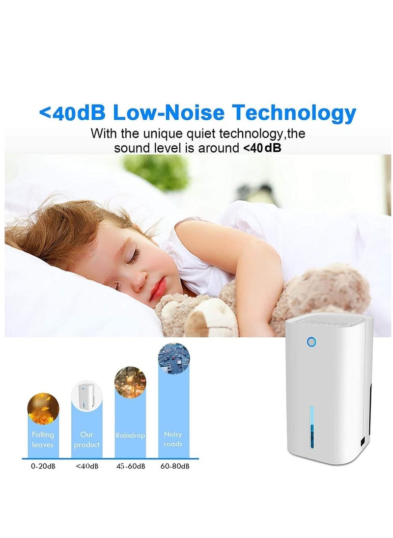 Arabest Dehumidifier Portable Electric Dehumidifier Small Quiet Dehumidifier Suitable for Bedroom Bathroom Wardrobe Basement Office 850ml  - Image 3