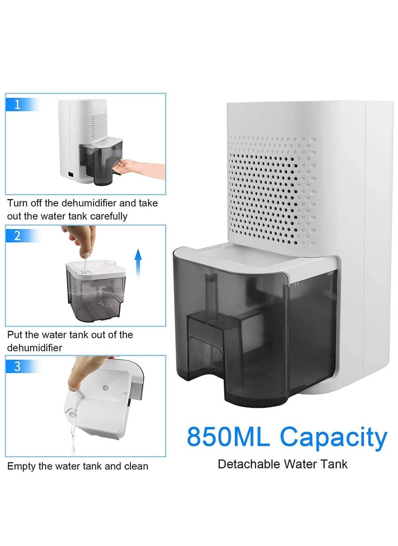 Arabest Dehumidifier Portable Electric Dehumidifier Small Quiet Dehumidifier Suitable for Bedroom Bathroom Wardrobe Basement Office 850ml  - Image 4