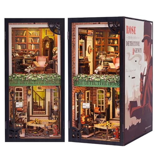 CUTEBEE Book Nook Kit DIY Miniature House Dollhouse Kit for Adult and Teens Booknook Bookshelf Decor Alley Model Build with LED Light Gifts for Family and Friends - Image 1