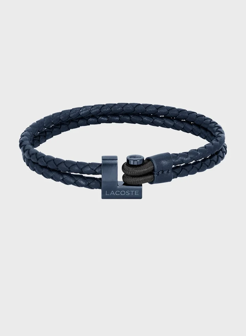 LACOSTE Double Wrap Braided Bracelet