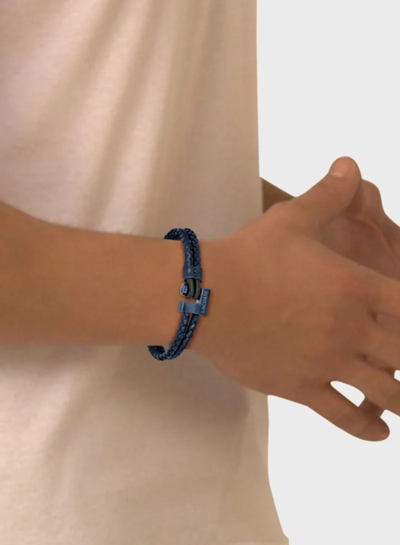 LACOSTE Double Wrap Braided Bracelet