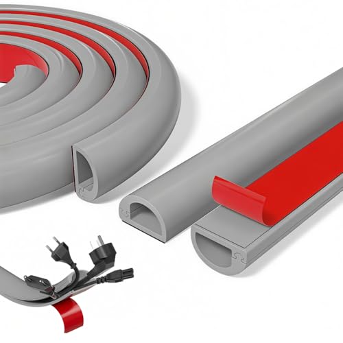 Serplex® PVC Cord Cover 6.6ft /78'' Self Adhesive Floor Cord Hider Wall Wire Holder Hider Cuttable Soft PVC Floor Cord Hider Flexible Wire Cover Reuseable Cord Cover with Side Open Design - Image 1