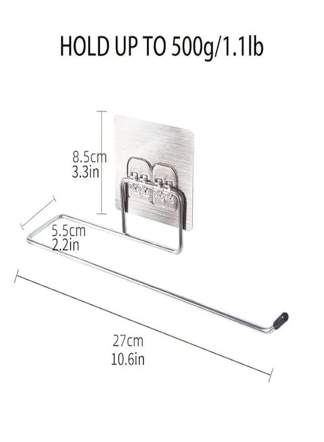 BLUEONE Stainless Steel Self-Adhesive Towel Holder, Wall Mount Paper Roll Stand, Multicolor, 27cm Length, No-Drill Installation, Kitchen and Bathroom Organizer - Image 3