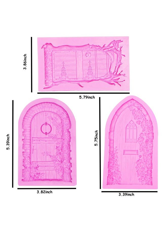 acvcatto Fairy Garden Door Fondant Molds, Enchanted Vintage Treehouse Silicone Chocolate Molds, Cake Decorating Baking Molds for Pudding Jelly Cookie Candy Gum Dessert Clay Resin DIY Craft - Image 2