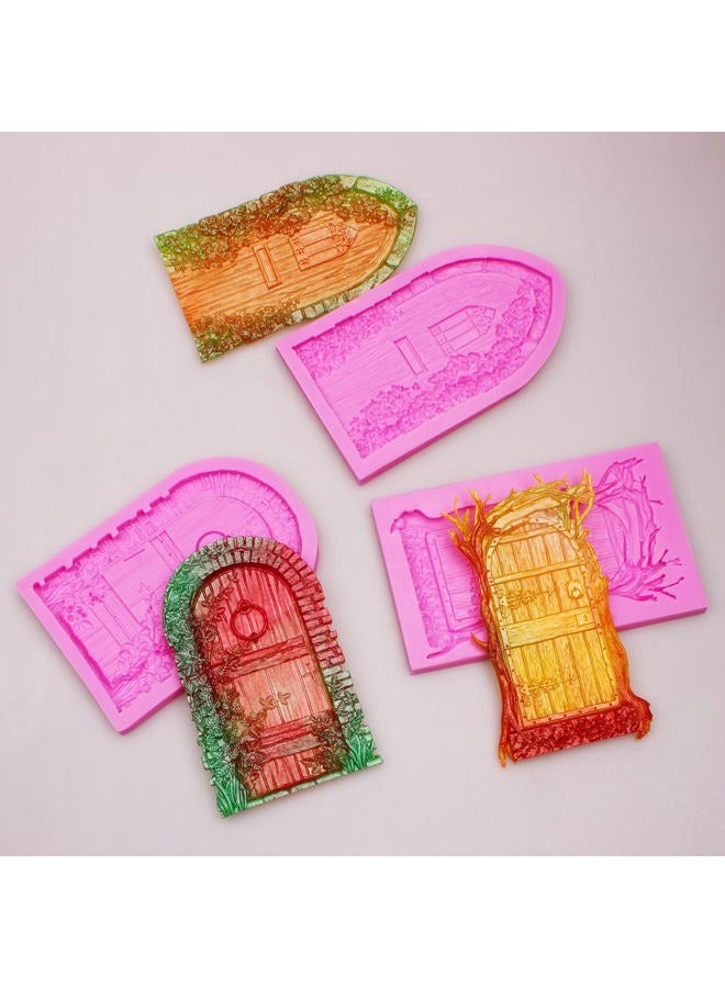 acvcatto Fairy Garden Door Fondant Molds, Enchanted Vintage Treehouse Silicone Chocolate Molds, Cake Decorating Baking Molds for Pudding Jelly Cookie Candy Gum Dessert Clay Resin DIY Craft - Image 4
