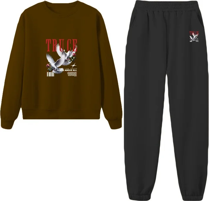 دوغ فش Tracksuit Oversize Dovegraphic Printed Tracksuit Brown