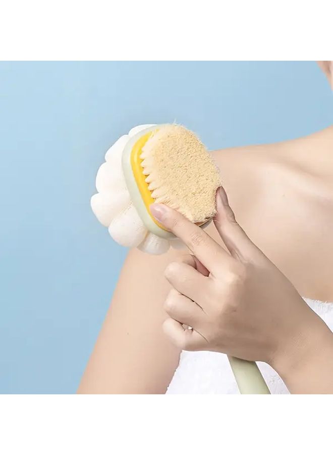 Long Handle Back Scrubber Body Brush With Loofah Green For Exfoliation And Massage - Image 4