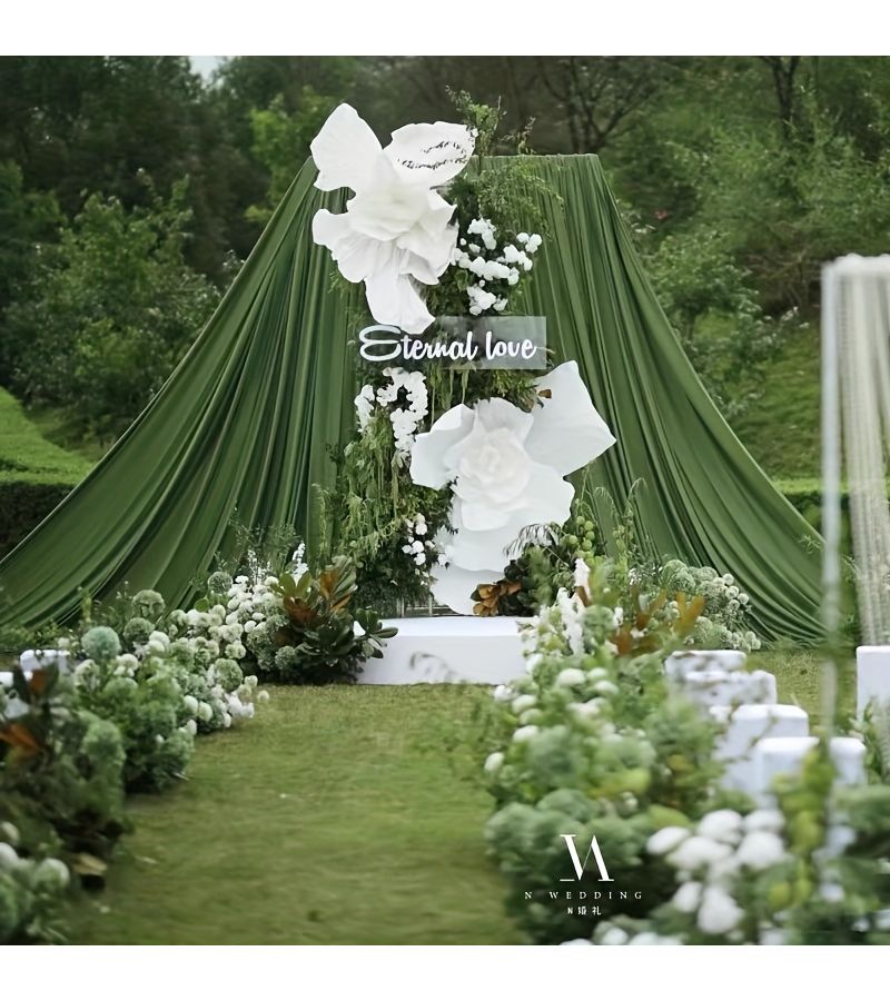 Sage Green Wedding Arch Drapes 19 69 118 11 Inch Sheer Chiffon Curtain Table Runner Fabric Backdrop Ceiling Hanging Decorations Party Supplies - Image 4