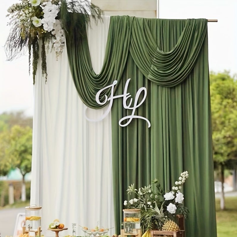Sage Green Wedding Arch Drapes 19 69 118 11 Inch Sheer Chiffon Curtain Table Runner Fabric Backdrop Ceiling Hanging Decorations Party Supplies - Image 1