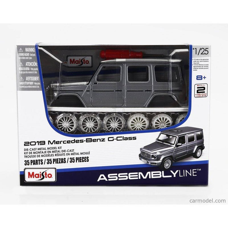 Maisto Assembly Line 2019 Mercedes-Benz G-Class Die-cast Metal Kit (1:25, 35 Parts, Gray) - Image 1