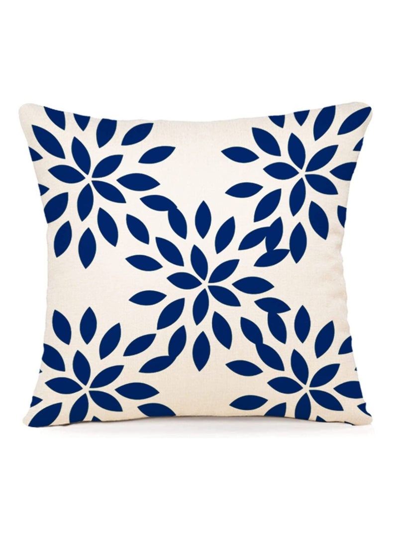 Captaintech Throw Pillow Cushion Case Pack of 4 Pillow Covers 18x18 Modern Sofa Throw Pillow Cover Decorative Outdoor Linen Fabric Pillow Case for Chair Sofa Couch Bed Car Navy blue - Image 3