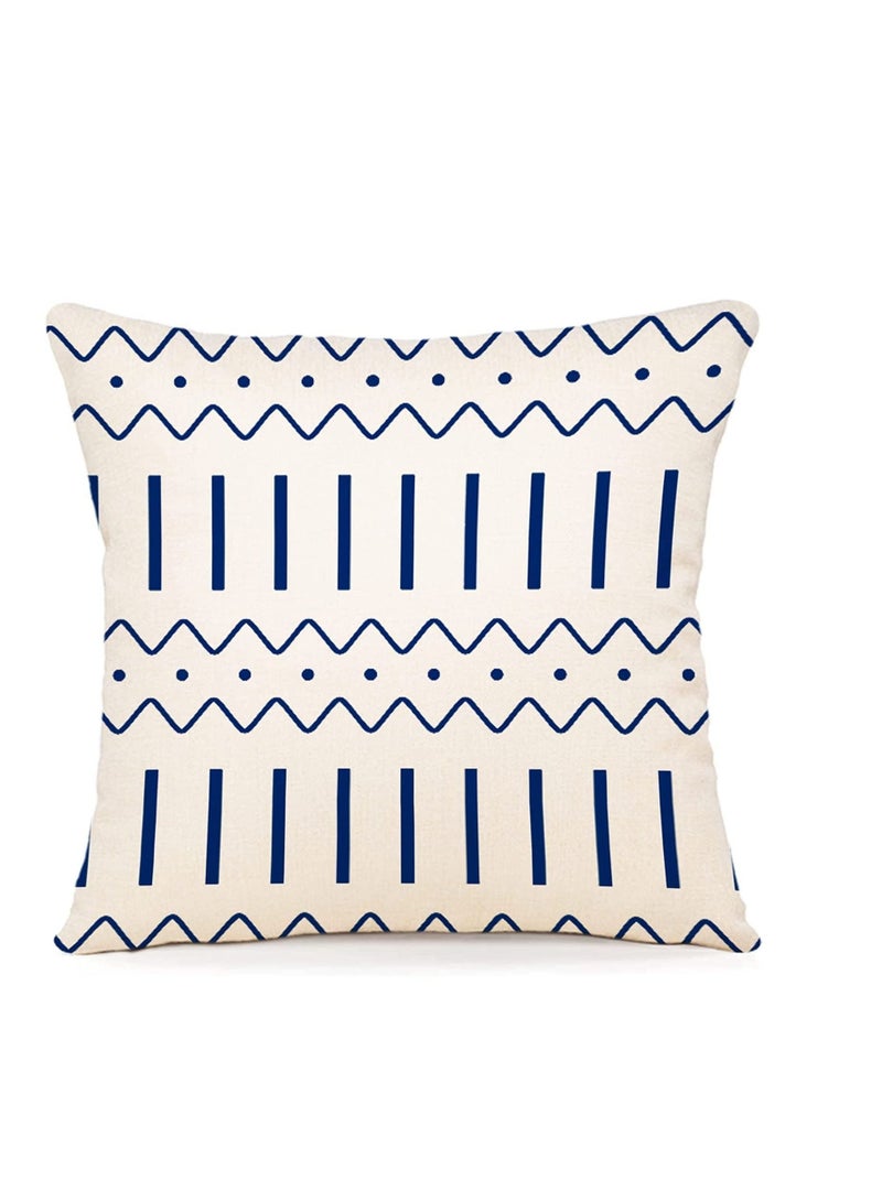 Captaintech Throw Pillow Cushion Case Pack of 4 Pillow Covers 18x18 Modern Sofa Throw Pillow Cover Decorative Outdoor Linen Fabric Pillow Case for Chair Sofa Couch Bed Car Navy blue - Image 4