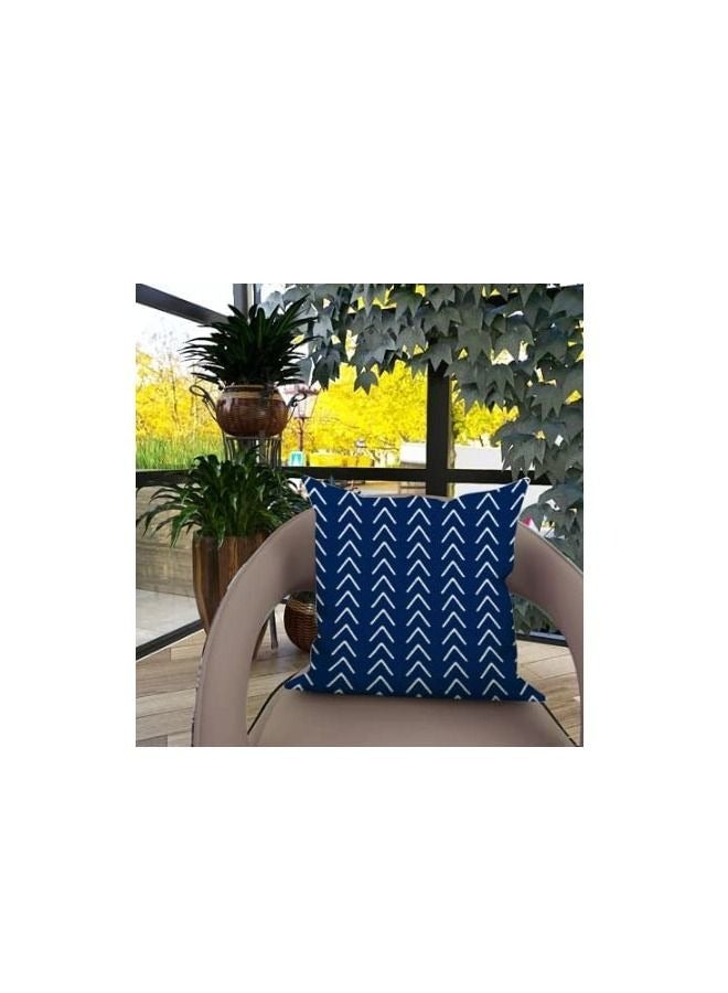 Captaintech Throw Pillow Cushion Case Pack of 4 Pillow Covers 18x18 Modern Sofa Throw Pillow Cover Decorative Outdoor Linen Fabric Pillow Case for Chair Sofa Couch Bed Car Navy blue - Image 5