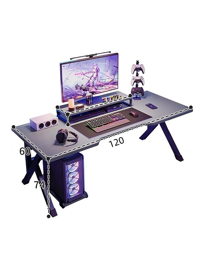 OHAHO - K Shaped Gaming Desk 120cm Computer Table Home Office Computer Desk Table Large Desktop Easy to assemble - Image 1